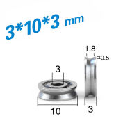 ลูกรอกล้อเหล็ก V0310-3เล็กจิ๋วล้อลูกกลิ้งแบริ่ง V/U ร่องเหล็กคาร์บอนเสียงรบกวนต่ำ10*3มม. 10X3มม. 0310vv 10ชิ้น10ชิ้น