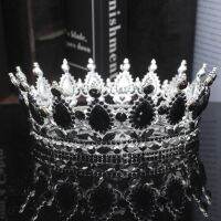 【CW】 Baroque Crystal Tiaras and Crowns Queen King Bridal Pageant Diadem Women Men Headpiece Wedding Bride Hair Jewelry Accessories