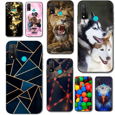 Case For Huawei P Smart 2020 Case 6.21inch Soft Silicon Phone Back Cover For PSmart 2020 POT-LX1A Black Tpu Cat Tiger