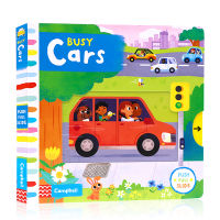 English original picture book busy cars busy series cardboard mechanism operation book childrens Enlightenment early education puzzle push-pull sliding mechanism book learning while playing 0-1-3-6-year-old parent-child interactive toy book