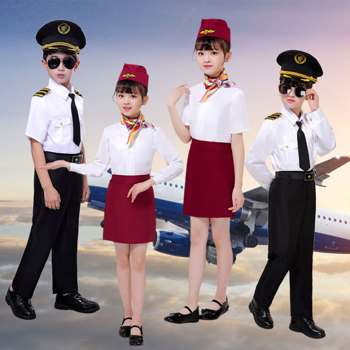 Children's flight attendants, captains, boys and girls, empty pilots ...