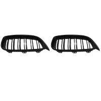 2X Front Grill Grilles Kidney Grill Replacement for 4 Series F32 F33 F36 Double Slat Sport Style Bright Black