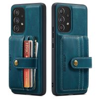 เคส A73 Samsung สำหรับ M12 Galaxy A53 A33 A52S เคส A72 A52กระเป่าเงินหนังฝาหลัง A12 5G เคสโทรศัพท์4G แบบแม่เหล็กถอดได้2ช่องเสียบบัตรปลอก