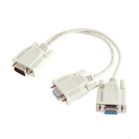 S2T 1 PC ถึง2 Way VGA SVGA Monitor Dual Video Graphic LCD TFT Y Splitter Cable Lead