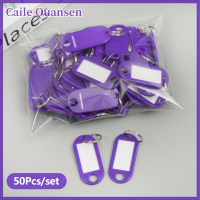 Caile 50pcs พวงกุญแจที่มีสีสันป้ายแท็กรหัสชื่อโทรหมายเลขเครื่องหมายแท็กแท็กสัมภาระ