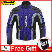 DUHAN Blue Motorcycle Jacket Windproof Protective Gear Moto Jacket + Pants Set Biker Motorbike Riding Racing Suit for 4 Season