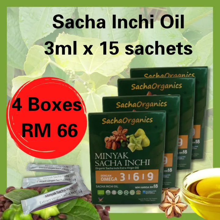 Sacha Inchi Oil Minyak Sacha Inchi 印加果油3ml x15 sachets x 4 boxes | Lazada