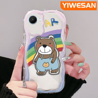 YIWESAN เคสสำหรับ Realme C30 C30s C33 C31,C35 C55 Narzo 50i Prime Narzo N55 50A Prime เคสแฟชั่นมีลวดลายเป็นคลื่นเนื้อครีมกันกระแทกแบบใสนิ่มเคสมือถือเคสโปร่งใสลายกล้องถ่ายรูปซิลิกาเจลป้องกันสุดสร้างสรรค์