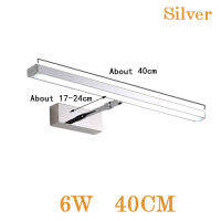 LED Mirror light 6W 8W 40cm 56cm Stainless+Acrylic Modern Decor Lighting Bathroom Lamp Bedroom Foyer Study Sconce warmwhite