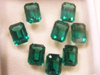 NANO พลอย นาโนสีเขียว กะรัต( CARATS) 7X5 มม (8 เม็ด PIECES) LAB MADE NANO GREEN EMERALD SYNTHETIC