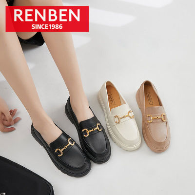 RENBEN รองเท้าแฟชั่นใหม่สําหรับผู้หญิง รองเท้าส้นแบน รองเท้าแตะพื้นหนา เสริมส้น รองเท้าแตะสําหรับธุรกิจ รองเท้าส้นแบนผู้หญิง รองเท้าแบบไม่ต้องผูกเชือก รองเท้าส้นเตี้ย รองเท้าสำหรับคนขี้เกียจ
