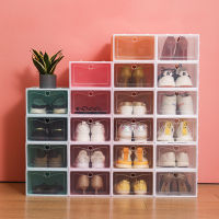 Large Transparent shoe boxes storage box shoes box thickened dustproof shoe organizer box superimposed combination shoe cabinet