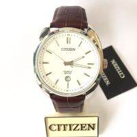 นาฬิกาผู้ชาย Citizen หน้ากลมเงิน สายหนังน้ำตาล BI5090-09A