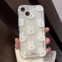 เคสโทรศัพท์ซิลิโคน TPU ใส แบบนิ่ม ลายกระต่ายน่ารัก กันกระแทก สําหรับ IPhone 14 13 11 12 Pro XS Max X XR 7+ 8 Plus