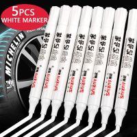 5 Pack White Comics Waterproof Marker Tire Marker Permanent Marker Painting Supplies Stationery Office Supplies