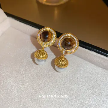 Genuine hot sale pearl earrings