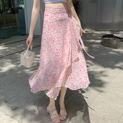 【CC】☄  A Bandage Fashion England Pink Streetwear All Match Y2k Waist Female Skirt