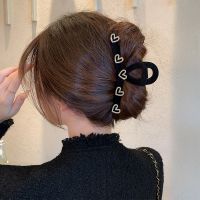 【jw】✐✲  Rhinestone Grab Clip Large Flocked Hair Claw Womens Styling Tools Fashion Headdress