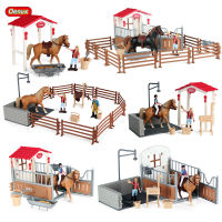 Simulation Farm House Series Action Figures Emulational Horse Stable Playset Animal Model Educational Pvc Miniature Cute Kid Toy