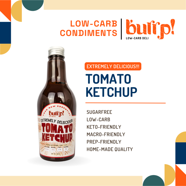 Burrp Condiment Tomato Ketchup Sugarfree Low Carb Keto Low Calorie