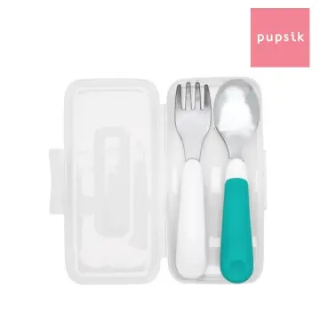 OXO Tot Mealtime On-The-Go Value Set with Roll-Up Bib, Food Masher, and Feeding