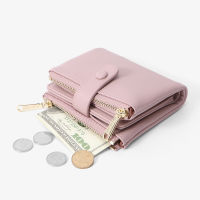 【 Cw】short Purse Large Capacity Fashion Casual Wallet Women S Short Foreign Style Niche Wallet Double Zipper Women S Bag Wholesale