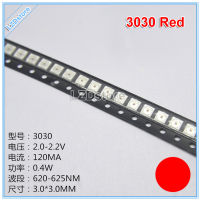 ลูกปัดโคมไฟ LED 3030 3V 0.5W 100ชิ้นไฟแอลอีดีสีเขียวขาวแดงเหลืองสีฟ้าอบอุ่น SMD LED สีขาว-ไดโอดเปล่งแสงใหม่ของแท้