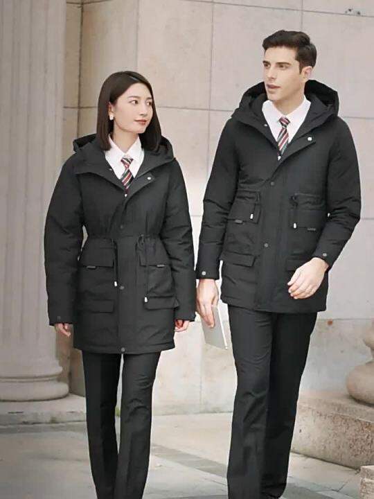 Hooded down Jacket Company Winter Workwear Business Clothing Men's and