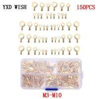 【YF】✣  150PCS M3/M4/M5/M6/M8/M10 Lugs Eyes Crimp Terminals Cable Lug Wire Non-insulated Diy Assortment