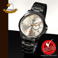 AMERICA EAGLE นาฬิกาข้อมือสุภาพบุรุษ สายสแตนเลส รุ่น AE4202G - Black/Silver Orange