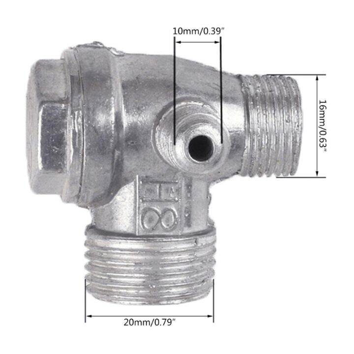 เช็ควาล์ว3ทิศทางเดียวเชื่อมต่อท่อทองเหลือง-อลูมิเนียมอัลลอยด์คุณภาพสูงคอมเพรสเซอร์เช็ควาล์ว-s