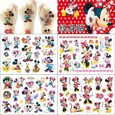 1Pcs Disney Mickey Minnie Mouse Kids Tattoo Sticker Anime Figure Cartoon Girls Birthday Gift Body Art Waterproof Tattoo Stickers