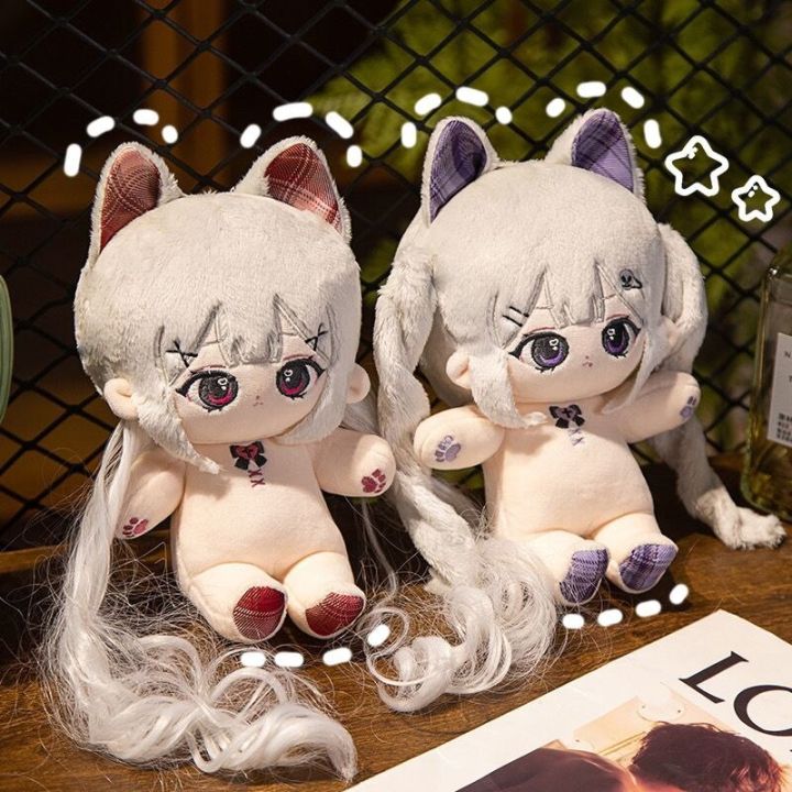 20cm-kawaii-anime-girls-lucky-twins-animal-beast-ears-cosplay-plush-stuffed-dolls-body-with-skeleton-soft-plushie-toys-doll-gift