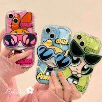 เคส Mrhaha + ขายึดแว่นกันแดดสำหรับ Vivo Y36 Y02 Y20 Y21 Y15A Y02s Y35 Y22 Y16 V25 Y30 Y50 Y20s ที่ใส่อุปกรณ์เสริม Y17 Y12 Y15 Y21s Y91 Y93แฟชั่นเคสครีมนิ่มลายการ์ตูนพาวเวอร์ฟูสำหรับเด็กผู้หญิง?คลังสินค้าพร้อม