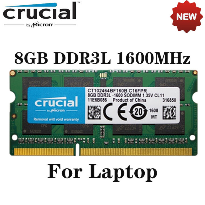 Crucial 8GB DDR3L 1600Mhz PC3L-12800S 1.35V Sodimm Value Ram  CT102464BF160B Lazada PH