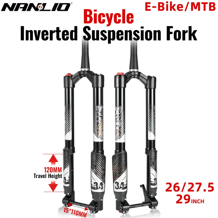 Nanlio Ebike Inverted Suspension fork Mountain Bike Damping Adjustment