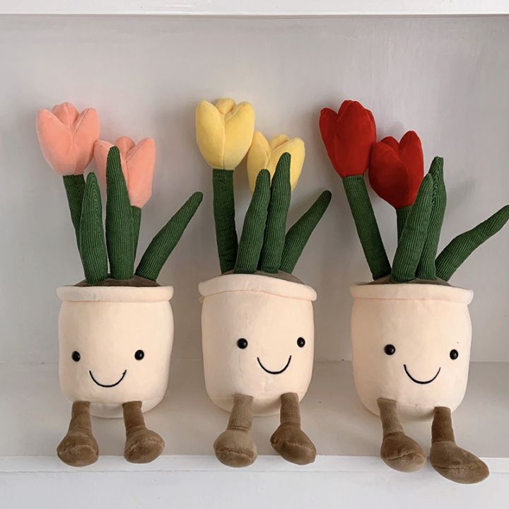 candy-style-ตุ๊กตาดอกทิวลิปจําลองสําหรับตกแต่งบ้าน-simulation-flower-doll-tulip-bouquet-plush-toy-dolls-gift