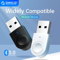 ORICO USB Bluetooth Adapter Dongle 5.0 Portable Bluetooth Receiver Transmitter Support Windows 7/8/10 for PC Laptop Keyboard(BTA-608)