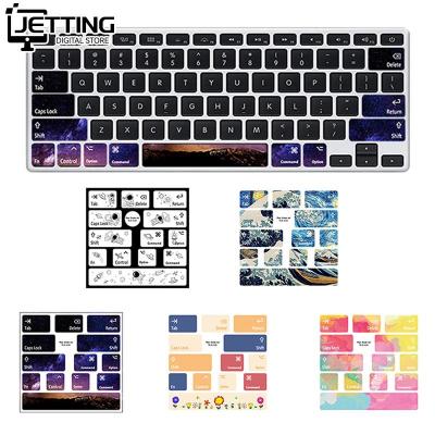 Laptop Keyboard Stickers DIY Notebook English Keyboard Sticker Cover Tab Delete Control Button Sticker For Mac Air PVC Stickers Keyboard Accessories