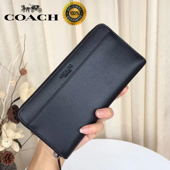 Coach Long Wallet Men Zipper Wallet Fashion Lychee Pattern Limited Time  Offer | Lazada PH