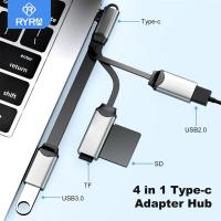 Hyra USB Type C ฮับส่วนขยาย4พอร์ต USB แยกสาย OTG อะแดปเตอร์ถ่ายโอนความเร็วสูงตัวแปลงแบบพกพาสำหรับแล็ปทอปแมคบุ๊คพีซี