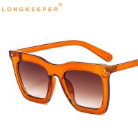 LongKeeper Luxury Square Sunglasses Women New Fashion Sun Glasses Ladies Brand Designer Vintage Orange Blue Shades UV400