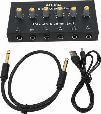 Tangxi Mini Audio Mixer Line Mixer,6 Mono Channel 3 Stereo Channel,Professional Low Noise 6.5mm Sound Board,for Mic Guitar Keyboard