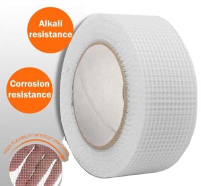 Fiberglass Mesh Tape 50mmx45mm เทปกาวใยแก้ว เทปกาว เทปกาวไฟเบอร์กลาส ผ้าเทปใยแก้ว เทปผ้าฉาบไฟเบอร์หรือเทปตาข่ายใยแก้ว เทปตาข่ายใยแก้ว