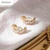 Dectord Minimalist สาวสุภาพสตรี Zircon Rhinestone แฟชั่นเครื่องประดับหูสีเงินข้อมือเพชรตุ้มหูเกาหลีคลิปเพทายหูหนีบหูกระดูกต่างหูแบบหนีบ