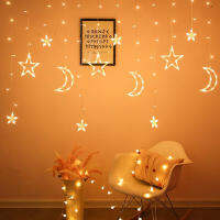 Christmas lights led 3.5m Curtain light garland star moon decor for home 220V Fairy Lights OutdoorIndoor Festival String Light