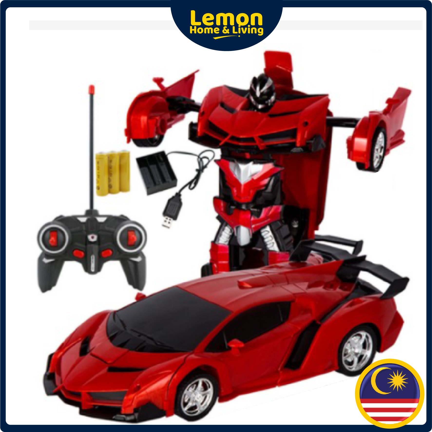 🍋 READY BLOCK LEMON 🍋  Transformer Car Remote Control 2in1 Transformation Car Robot Models Deformation Car Kereta Kawalan Jauh