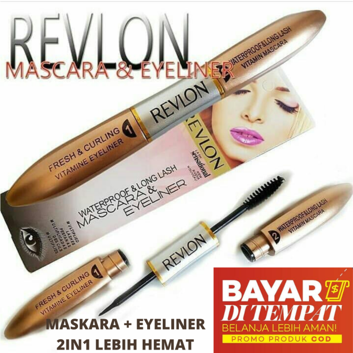 (BISA COD) MASKARA + EYELINER REVLON 2IN1 / MASKARA REVLON GOLD