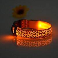 New Pet Supplies Leopard Print Collar In A Variety Of Colors To Choose From LED Flash Dog Belt Spotted Road Night Bright Dog Col