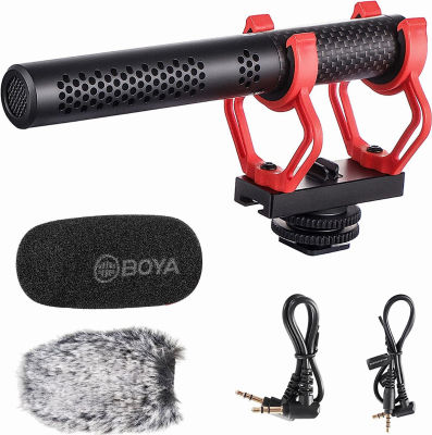 BOYA BY-BM2040 On Camera Microphone with Shock Mount ProfessionalMicrophone for DSLR Cameras Smartphone Camcorders Super Cardioid Video Mic for Video Recording Interview YouTube
